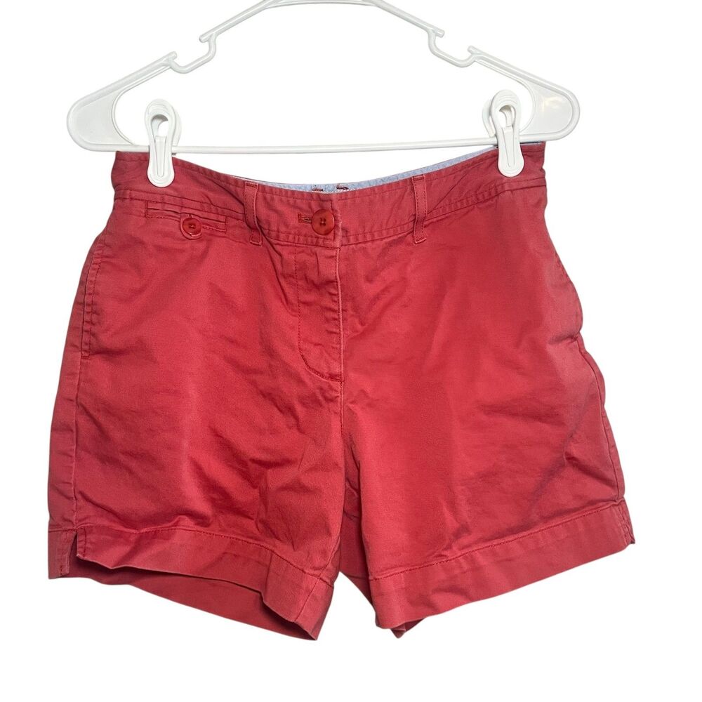 LL Bean Chino Shorts Favorite Fit Straight 5.5" Cotton Salmon Pink Women 6